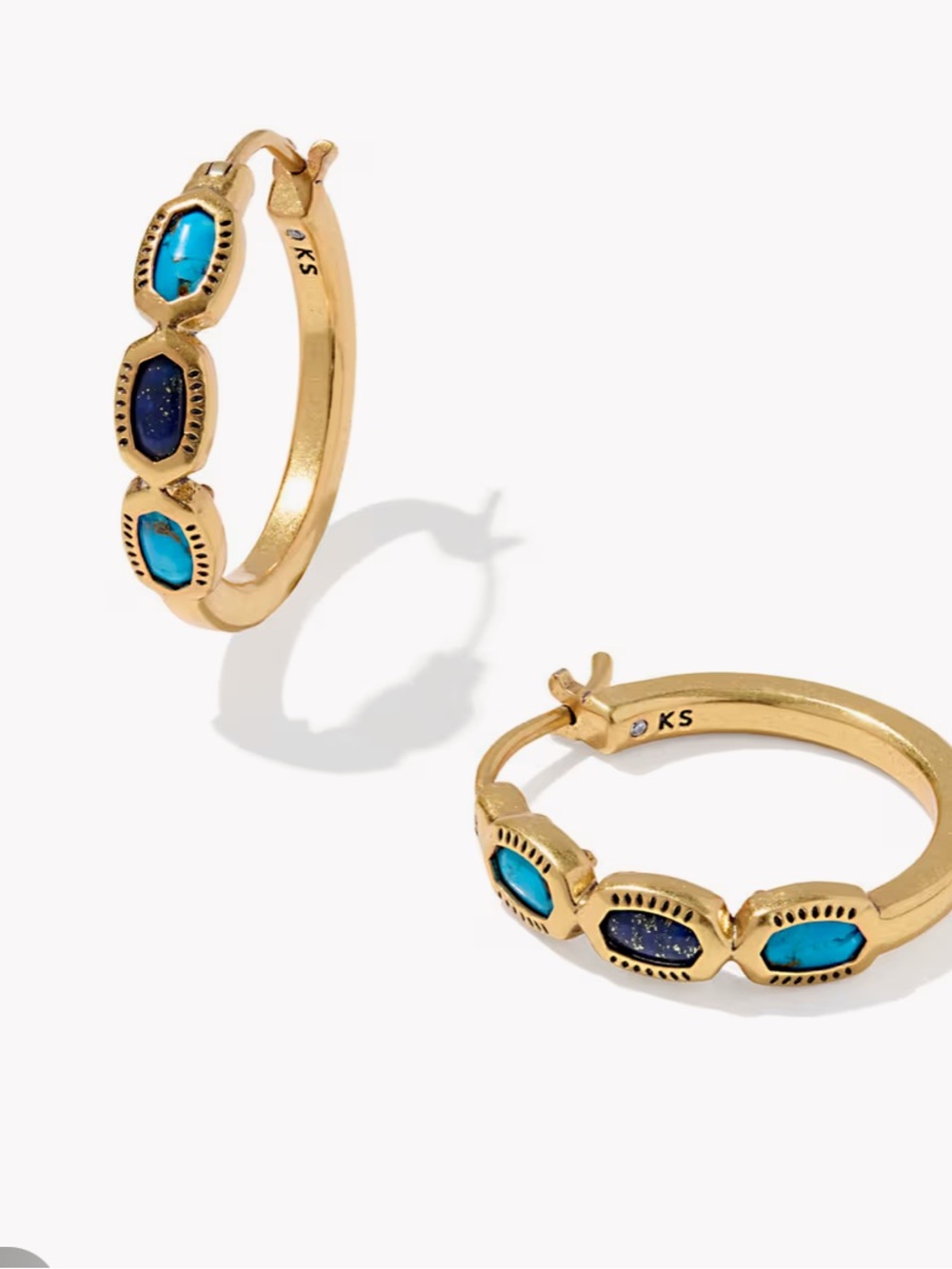 Kendra Scott Mini Elisa Vintage Gold Hoop Earrings. NWT.